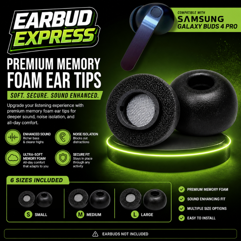 Premium Memory Foam Ear Tips Set Samsung Galaxy Buds 4 Pro